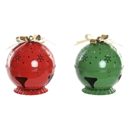 Kalėdų papuošalai Home ESPRIT Raudona Žalia Auksinis 31,5 X 31,5 X 35,5 CM (2 vnt.)