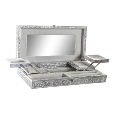 Korurasia Home ESPRIT Hopeinen Luonnollinen Puu Alumiini 38 x 20 x 7,5 cm