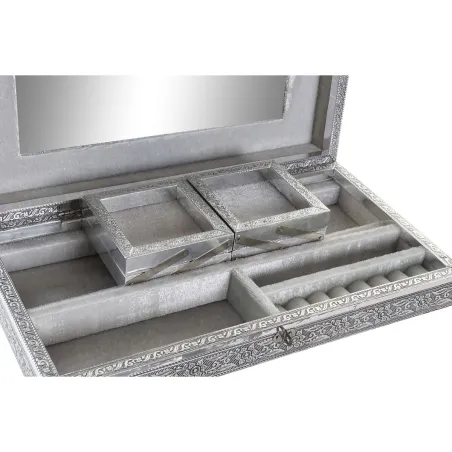 Korurasia Home ESPRIT Hopeinen Luonnollinen Puu Alumiini 38 x 20 x 7,5 cm