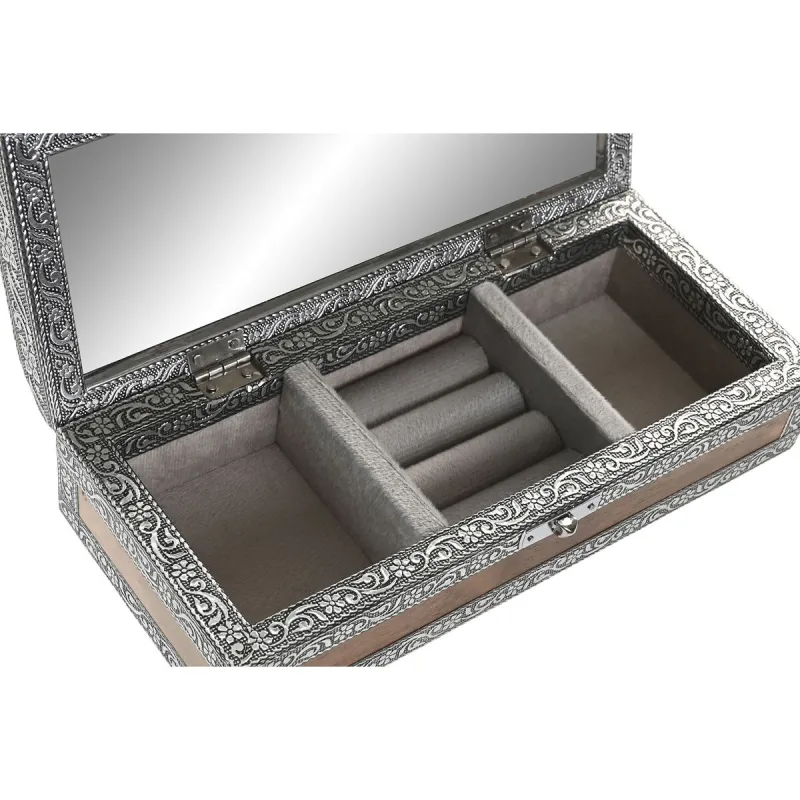 Ehteaegas Home ESPRIT Hõbedane Naturaalne Puit Alumiinium 22,5 x 10 x 6,5 cm