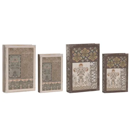 Dekoratīvs skapītis Home ESPRIT Bēšs Sarkanbrūns Koks MDF (2 gb.)