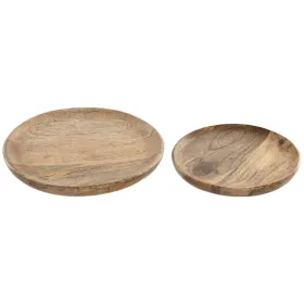 Sulaiņa Paplāte Home ESPRIT Brūns Mango koks Apaļš 25 x 25 x 2,5 cm