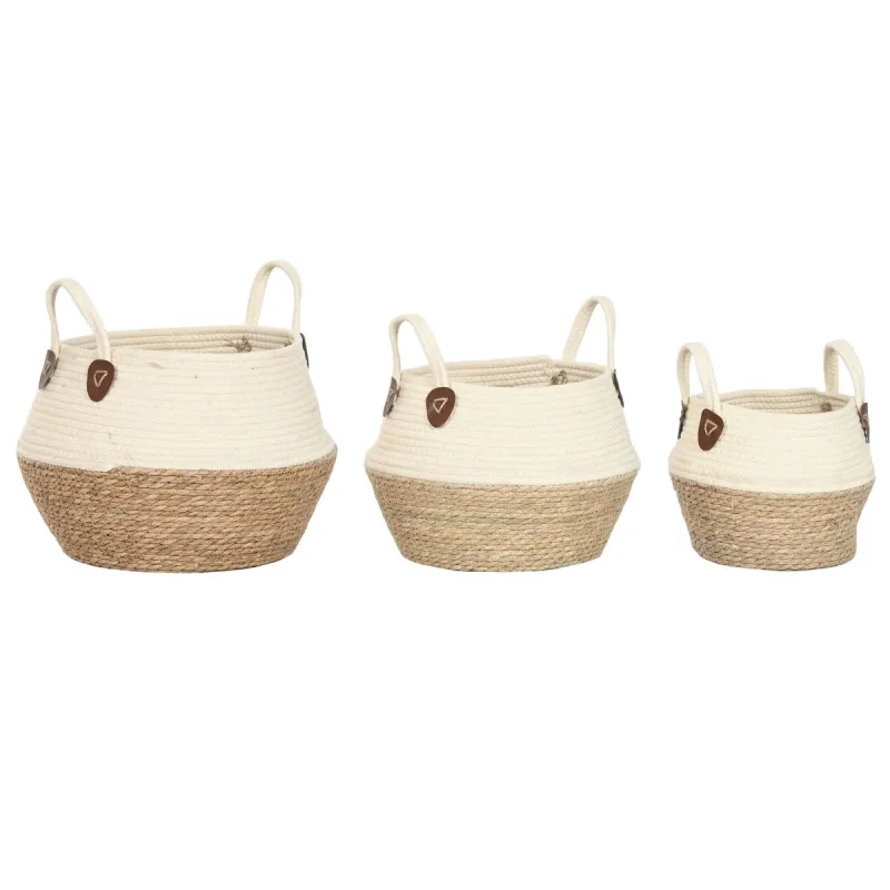 Koristerasia Home ESPRIT Kerma Luonnollinen Luonnonkuitu (3 Kappaletta)
