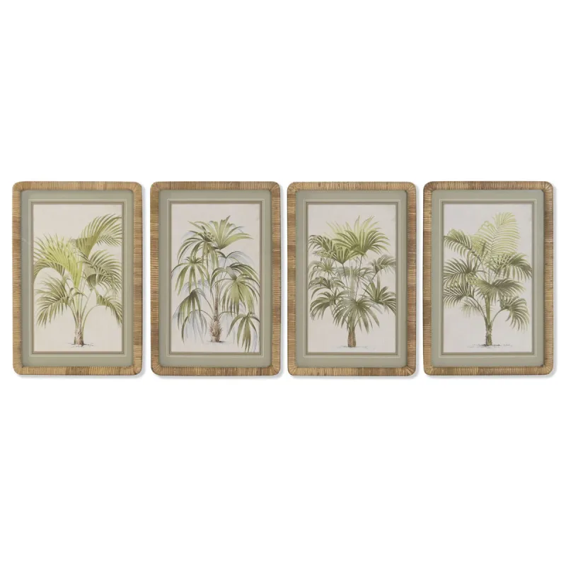 Картина Home ESPRIT Стеклянный ротанг 40 X 2,5 X 60 CM (4 штук)
