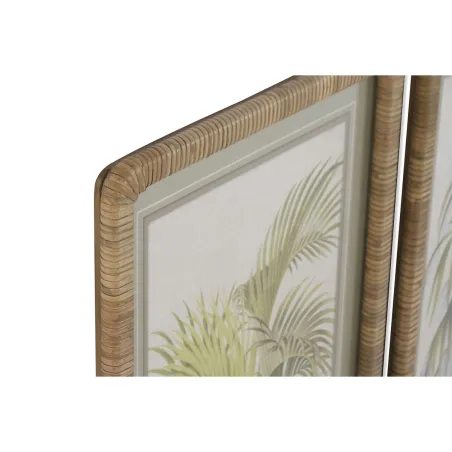 Картина Home ESPRIT Стеклянный ротанг 40 X 2,5 X 60 CM (4 штук)