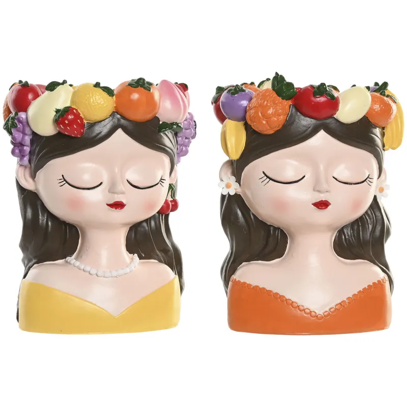 Подставка под цветочный горшок Home ESPRIT Разноцветный Смола chica город (2 штук)