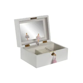 Шкатулка Home ESPRIT Белый Деревянный Зеркало