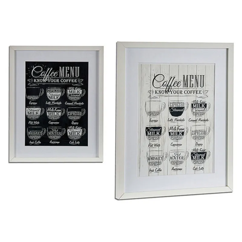 Paveikslas Gift Decor Coffee Balta Medžio stiklas 3 x 53 x 43 cm