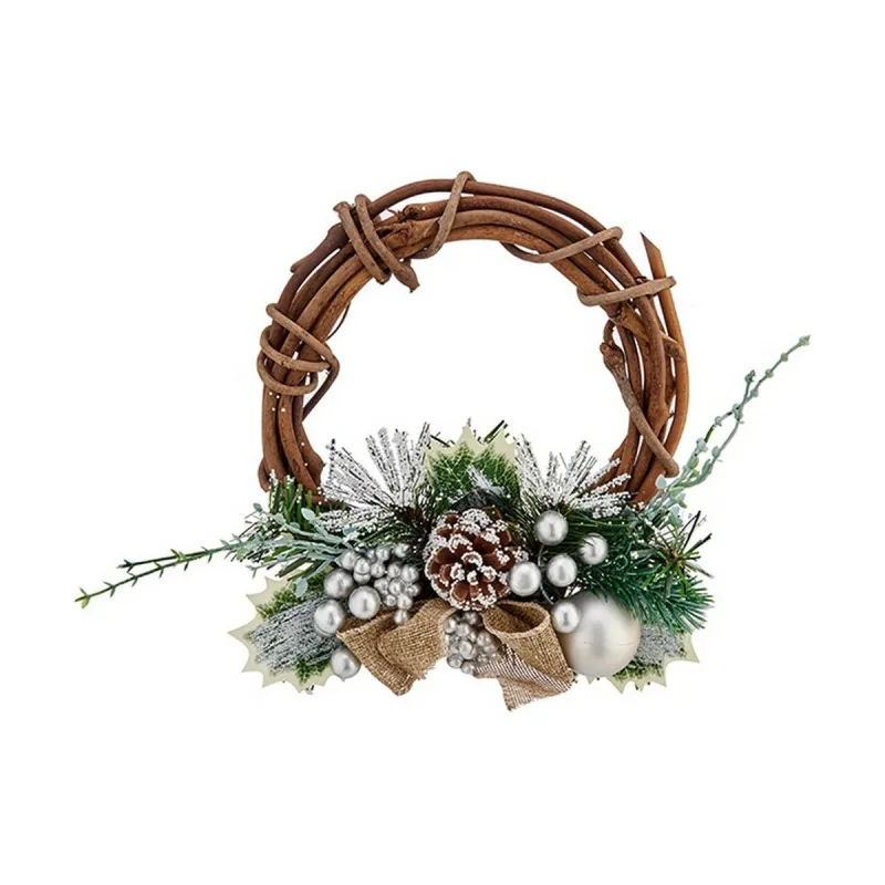 Jõulupärg Krist+ Roheline Hõbedane Hõbe Puit Plastmass 20,32 cm 22 x 8 x 22 cm