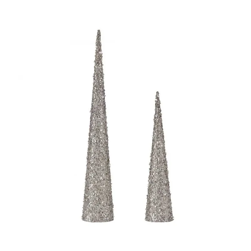 Kalėdų papuošalai Krist+ 193YYX38-MNCA-4 Balta Blizgučiai Kalėdos 9,5 x 60 x 9,5 cm Kūgiai