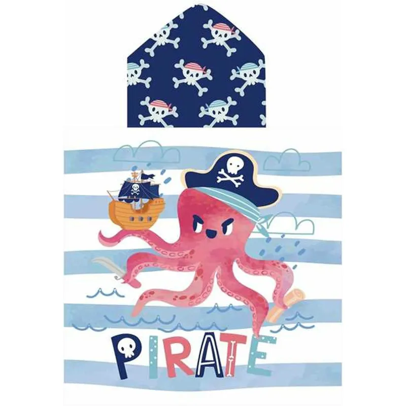 Hupullinen ponchopyyhe Secaneta Piratepolp 60 x 120 cm