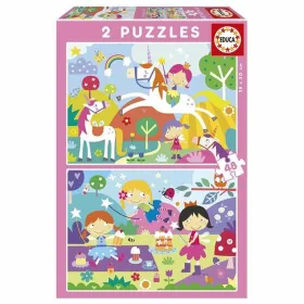 2 palapelin setti Educa Fantasy world 48 Kappaletta
