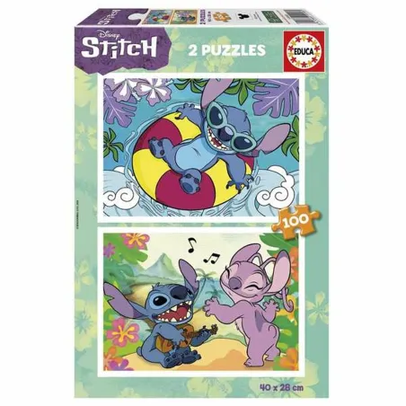 2 palapelin setti Stitch 100 Kappaletta