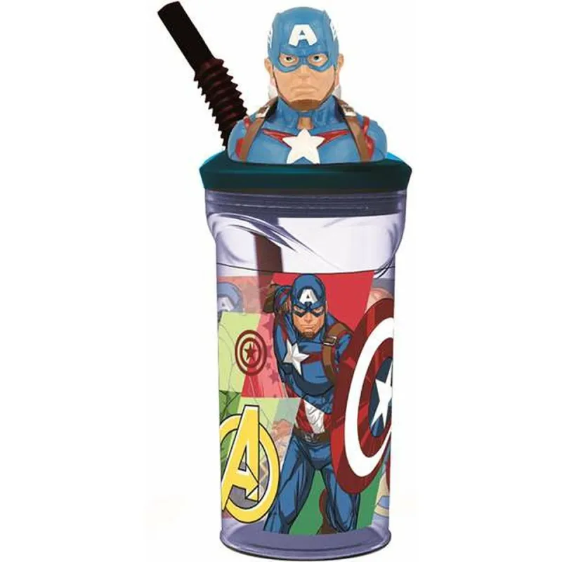 Glāzi ar Salmiņu The Avengers Seven Wonders Captain America 360 ml