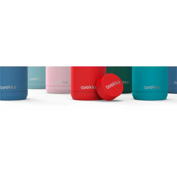 Quokka Umi - 720 ml Stainless Steel Thermal Mug with Straw and Silicone Base (Blue Feather)