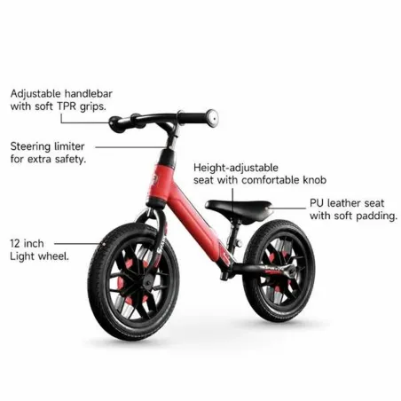 Vaikiškas dviratis Ociotrends Spark Raudona Be pedalų