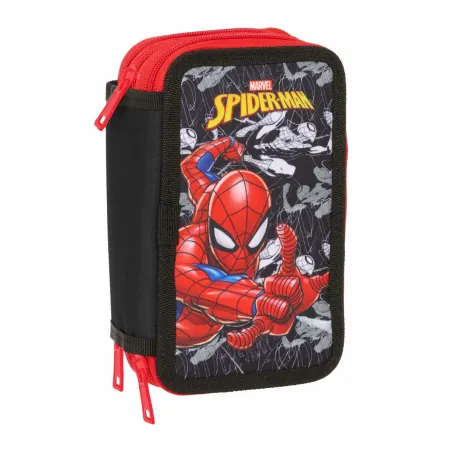 Penālis ar vietu trim zīmuļiem Spider-Man Melns 12,5 x 19,5 x 5,5 cm 37 Daudzums