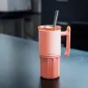 Quokka Umi - 720ml Stainless Steel Thermal Mug with Straw and Silicone Base (Peachy Pink)