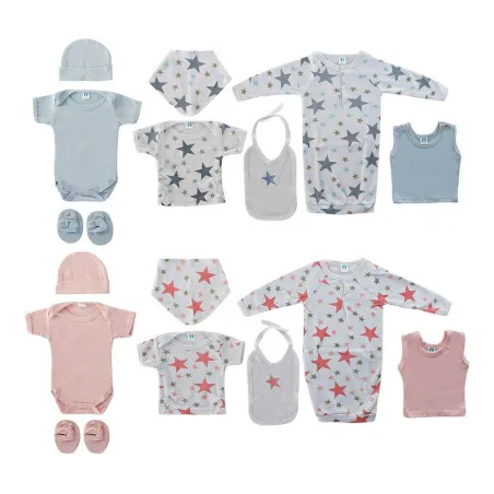 Dovanų rinkinys kūdikiams DKD Home Decor BE-177919 Mėlyna Rožinė 0-6 mėnesių 7 Dalys (2 vnt.)