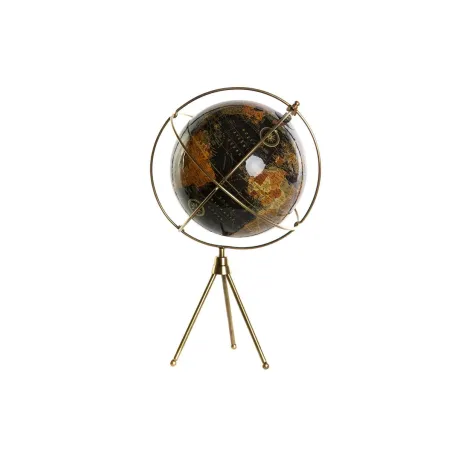 Maapallo Home ESPRIT Keltainen Ruskea Musta PVC Alumiini 25 x 25 x 42 cm