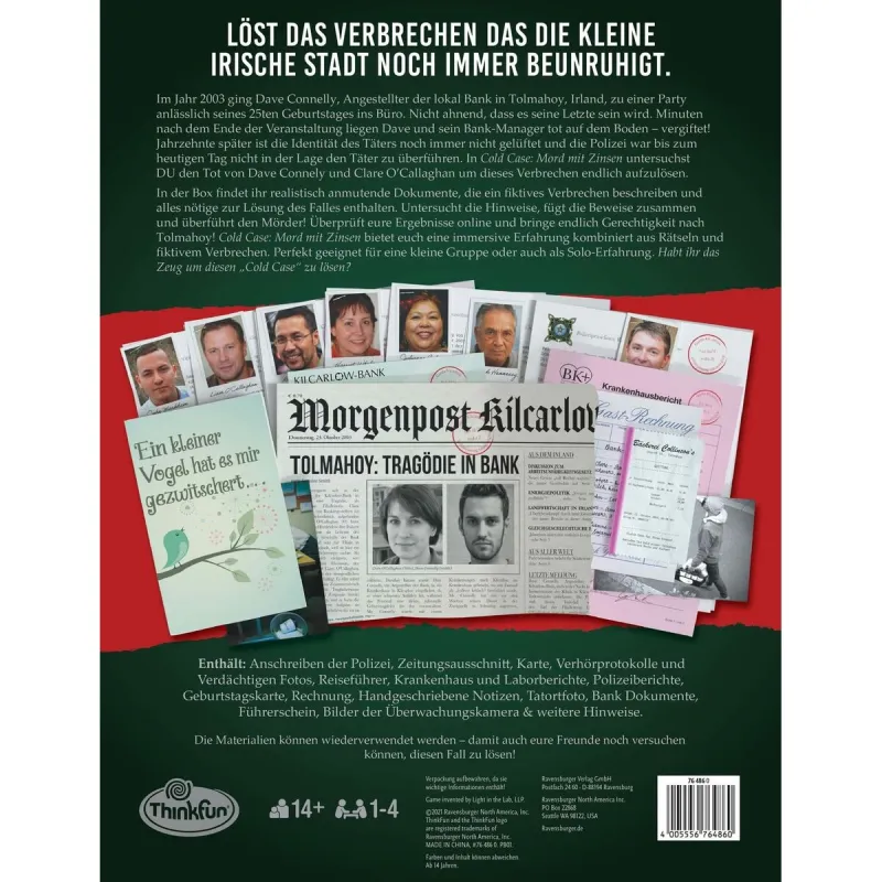 Spēlētāji Ravensburger Cold Case: Mord mit zinsen (Atjaunots B)