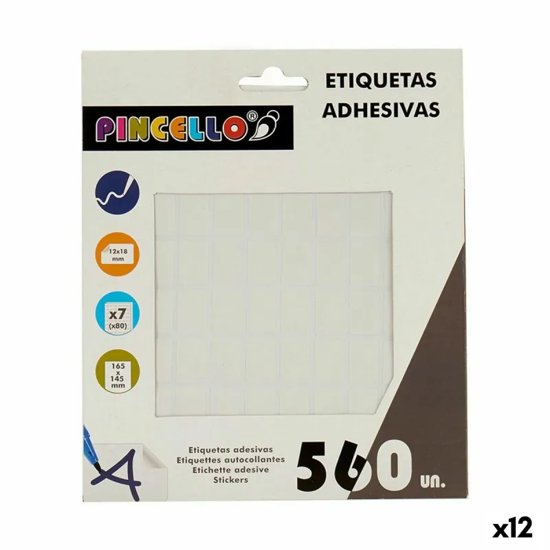 Uzlīmes Pincello Balts 17 x 4 x 19 cm 12 x 18 mm Taisnstūra (12 gb.)