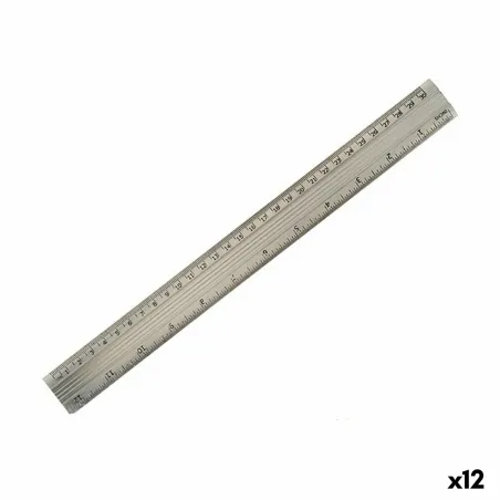 Viivoitin Pincello Hopeinen Alumiini 0,5 x 35,5 x 4 cm (12 osaa)