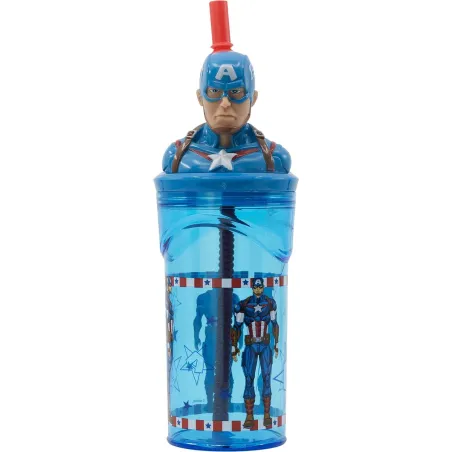 Cup with Straw Capitán América CZ11331 3D