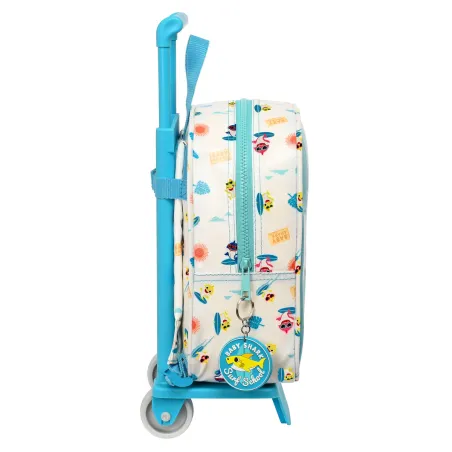 Ratastega koolikott Baby Shark Surfing Sinine Valge 22 x 27 x 10 cm