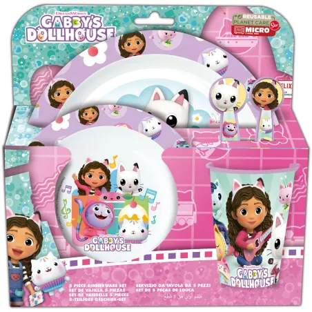 Lasten astiasto Gabby's Dollhouse Party (5 Kappaletta)