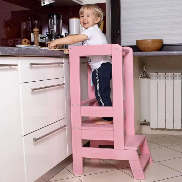 Virtuves palīgs , Platforma bērniem Springos KCH01 90cm rozā
