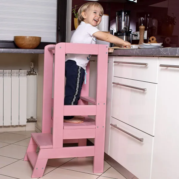 Virtuves palīgs , Platforma bērniem Springos KCH01 90cm rozā