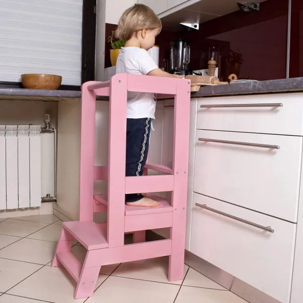 Virtuves palīgs , Platforma bērniem Springos KCH01 90cm rozā