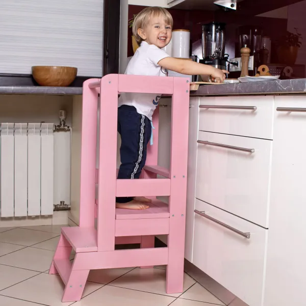 Virtuves palīgs , Platforma bērniem Springos KCH01 90cm rozā