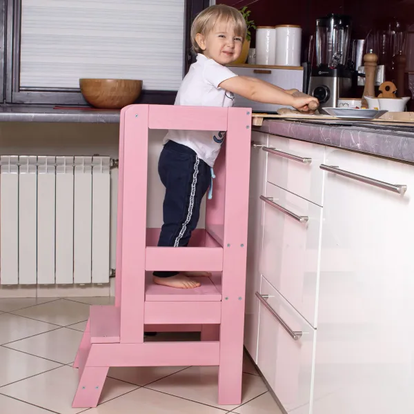 Virtuves palīgs , Platforma bērniem Springos KCH01 90cm rozā