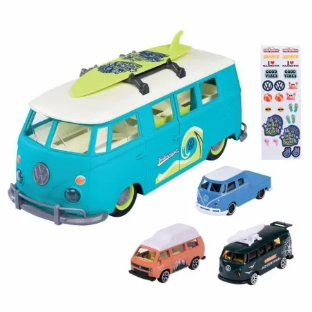 Transportlīdzekļu Rotaļu Komplekts Majorette Volkswagen T1 Carry Case Zils