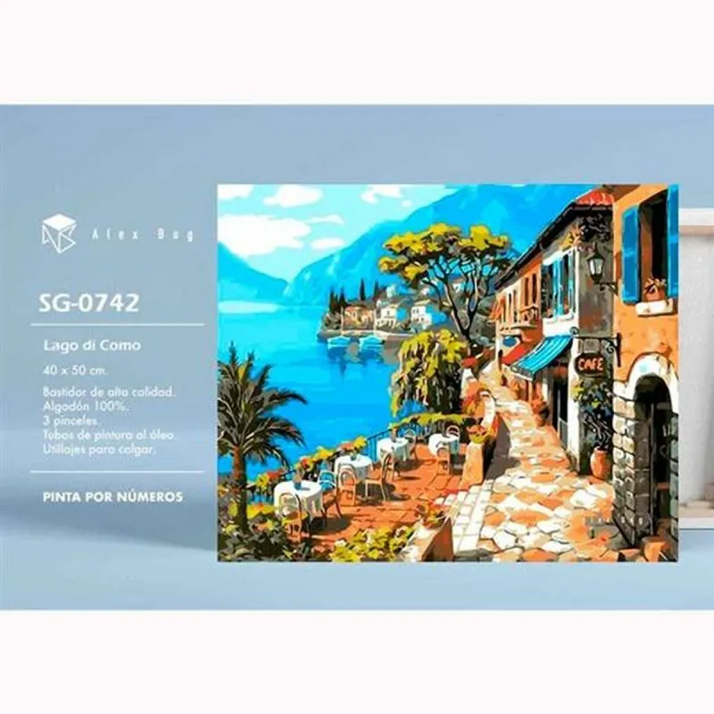 Maalaus numeroiden mukaan -sarja Alex Bog Lago di Como 40 x 50 cm Numerot