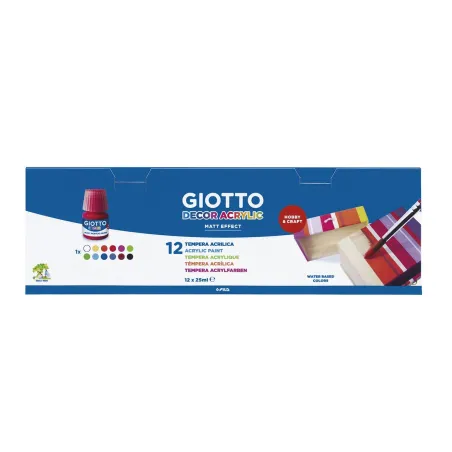 Tempera Giotto Decor Mitmevärviline 12 Tükid, osad 25 ml (12 Ühikut)