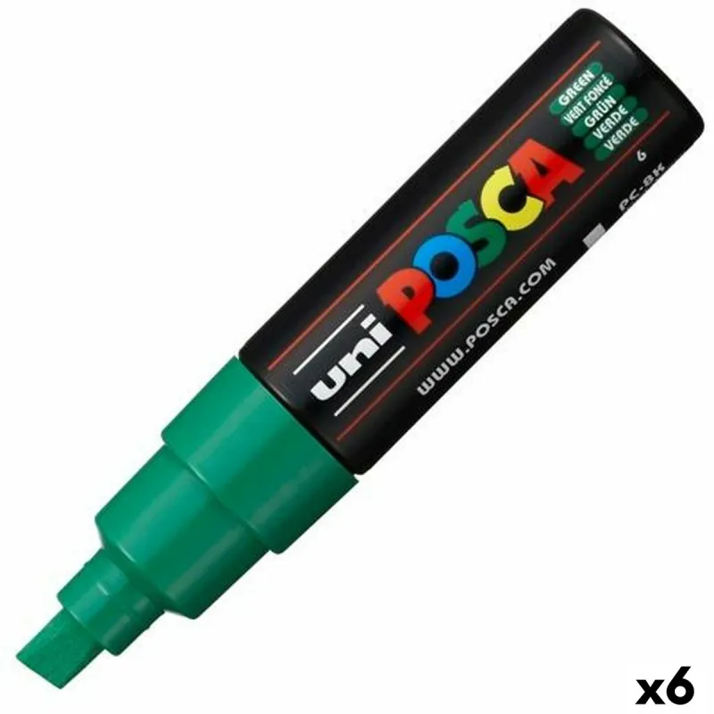 Merkkarikynä/huopakärkitussi POSCA PC-8K Vihreä (6 osaa)