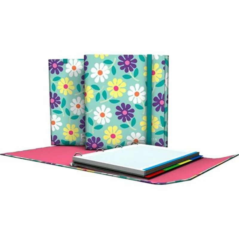Žiedinis segtuvas Grafoplas Flowers Spalvotas A4 (2 vnt.)