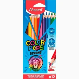 Värvilised pliiatsid Maped Color' Peps Strong Mitmevärviline 12 Tükid, osad (12 Ühikut)