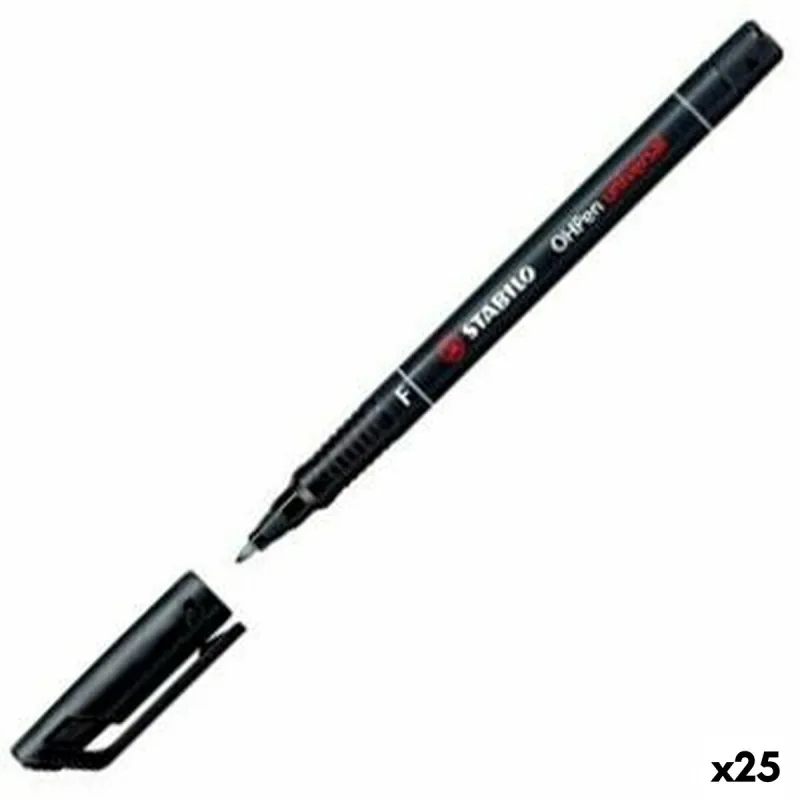 Постоянный маркер Stabilo OHPEN UNIVERSAL Чёрный 0,7 mm 10 Предметы (25 штук)