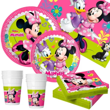 Juhlatarvikesetti Minnie Mouse Happy Deluxe 16 89 Kappaletta