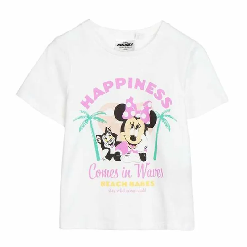 Vaikiška Marškinėliai su trumpomis rankovėmis Minnie Mouse Balta