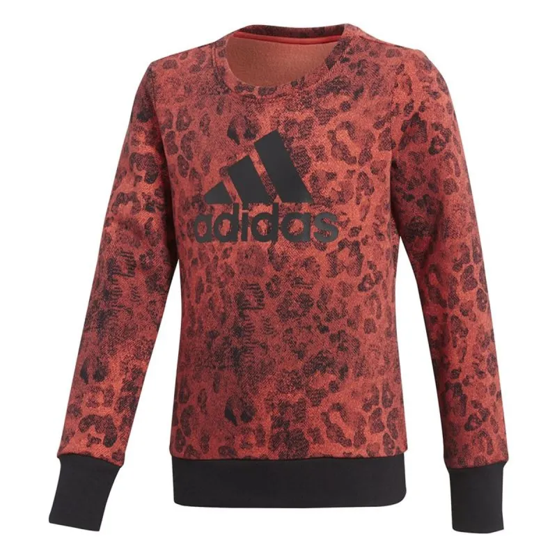 Толстовка без капюшона для девочек Adidas YG Crew Sweat Лососевый