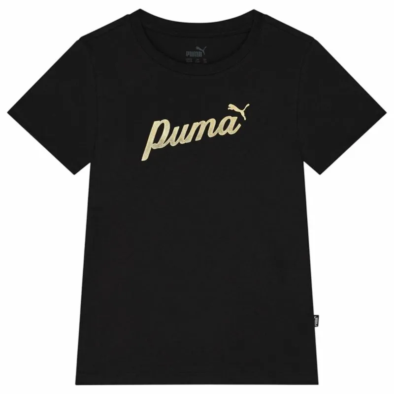 Child's Short Sleeve T-Shirt Puma Ess+ Script Metallic G