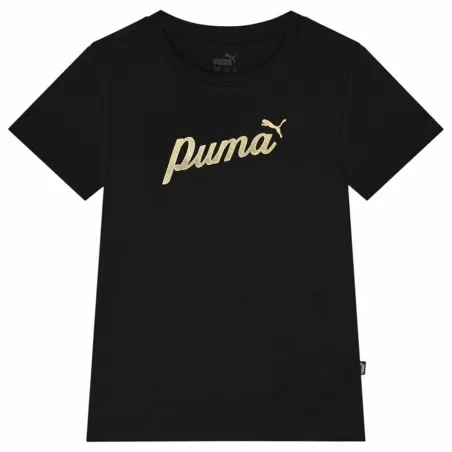 Child's Short Sleeve T-Shirt Puma Ess+ Script Metallic G