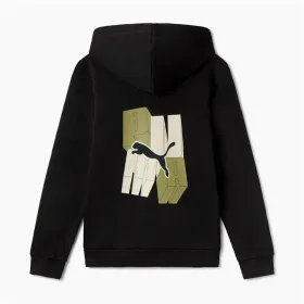 Children's Jacket Puma Essentials+ Graphic Hoodie Fz Black