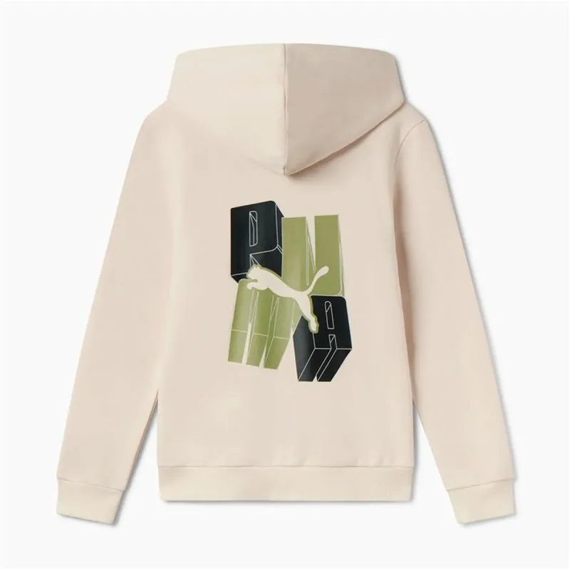 Takki Lasten Puma Essentials+ Graphic Hoodie Fz Beige