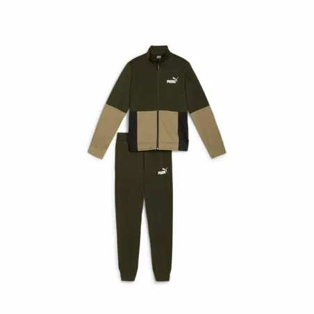 Vaikiškas sportinis kostiumas Puma Colorblock Poly Suit Chaki spalva Alyvuogių aliejus